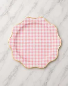 Bonjour Fête - Elegant Petal Pink Gingham Dinner Plates - pack of 8