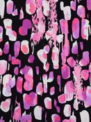 Black/Hot Pink/Orchid/Multi Nylon/Lycra Abstract Print Activewear Knit 58W