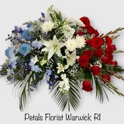 Patriotic Casket Spray/Blanket Red White Blue by Petals