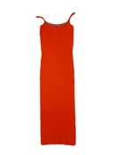 AREA Size M/L ORANGE DRESS SLEEVELESS RHINESTONES AREA NWT