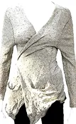 Acne Stockholm. Grey Cotton/Linen Cardigan Long Sleeve Top