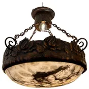Art Nouveau Alabaster Pendant, Sweden 1910