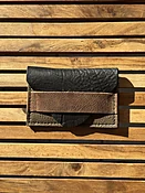 Mixed Leather Minimal Wallet - American Artisanal Leather Purses and Bags. Woman Owned Small Biz from Mchenry | Chicago IL.