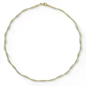 17" Reversible Diamond Cut Twisted Omega Necklace