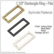 1 1/2" Rectangle Ring - Flat (Set of Two)