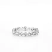 14k White Gold 0.83 Carat Bezel Eternity Wedding Band