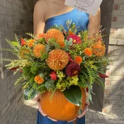 Harvest Pumpkin Pumpkin Container Autumn Flower Arrangement