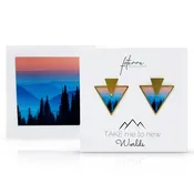 Mountain Vista Triangle Post Earrings handmade in Oregon