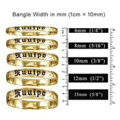 14K Yellow Gold Custom Hawaiian Bangle Bracelet with Turtles