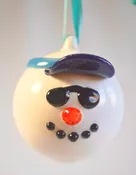 Hanging "Mr. Cool" Snowman face — The Glass Studio on Cape Cod