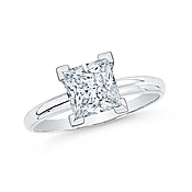 0.71 ct. G - SI3 Princess Cut Diamond Solitaire Engagement Ring in 14k Gold