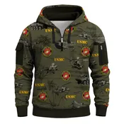 Us Marines Quarter Zip Hoodie