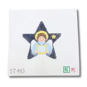 Angel with Lyre Star Ornament Canvas