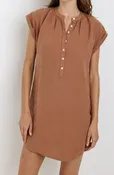 Cap Sleeve Henley Dress