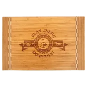 18 1/4" x 12" Bamboo Cutting Board with Butcher Block Inlay