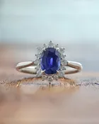 Blue Sapphire & Diamond Ring