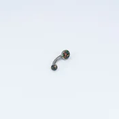 2 Gem Navel Curve - 12g - Black Opal - 3/8" - 6mm, 4mm - Titanium - Navel - Industrial Strength — MODERN RITUAL