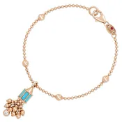 ART DECO BRACELET WITH TURQUOISE AND DIAMONDS