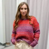 Dakota Striped Sweater in Berry Red