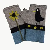 Black Bird/Lagoon Fingerless Gloves