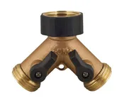 2-Way Metal Hose Connector (brass/black)