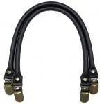 Leather-like Purse Handle 16"  W/Suspender Clips - Black