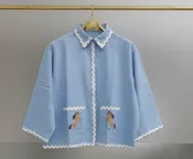 Blue Scalloped Horse Jacket by Chap and Graham Designs
