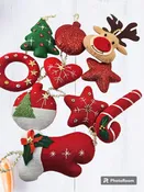 10 PCS Stuffed Christmas Tree Hanging Ornament