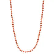 Antique Art Deco Coral and Rock Crystal Necklace w/ 14k Clasp
