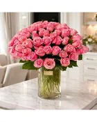 100 Premium Long Stem Light Pink Roses Arrangement