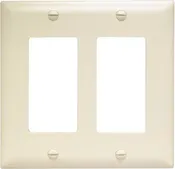 2 Decorator Wall Plate 2 Gang Almond