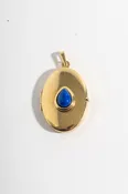 10K 1940's Locket with Lapis Teardrop