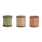10 Yard Cotton Cord w/ Gold Metallic Thread on Wood Spool - 3 Color Options