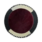American West at Home Hair‑On Hide 13" Round Placemat with Suede Backing — Crimson Center