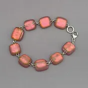 Apricot Dawn Bracelet | Handmade Dichroic Glass Jewelry by Alison Thibault | WindHorse Arts Maine — WindHorse Arts