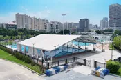 30m Curved Structure Tent - outdoor swimming pool tent