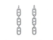 18K White Gold Diamond Chain Link Drop Earrings — Zoland