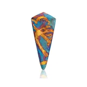 Gold Painted Iridescent Tall Shield Brooch