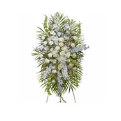 All White Standing Spray Funeral Flowers