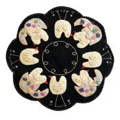 Handmade Folk Art Chicken Wool Felt Table Mat