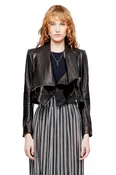 CROSSOVER LEATHER JACKET IN BLACK
