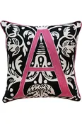 Alphabet A Pink Cushion