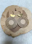 Cecelia Circle Wood Hoops
