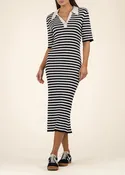 Apollonia V-Neck Collar Dress []