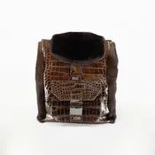 Brown Mink with Crocodile Backpack