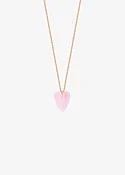 Angèle mini pink quartz heart on chain