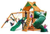 Cinnamon Bear Fort with Tube Slide-Wood Roof