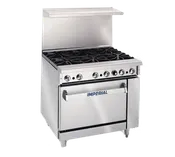 Imperial IR-6-C Pro Series  36" Restaurant Gas Range - 36", (6) Open Burners, Convection Oven