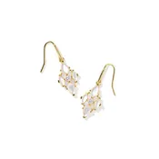 Abbie Gold Crystal Drop Earrings in Neutral Mix