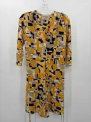 Au Soleil de Saint Tropez Yellow Size 36 Knee Length Long Sleeve Dress
